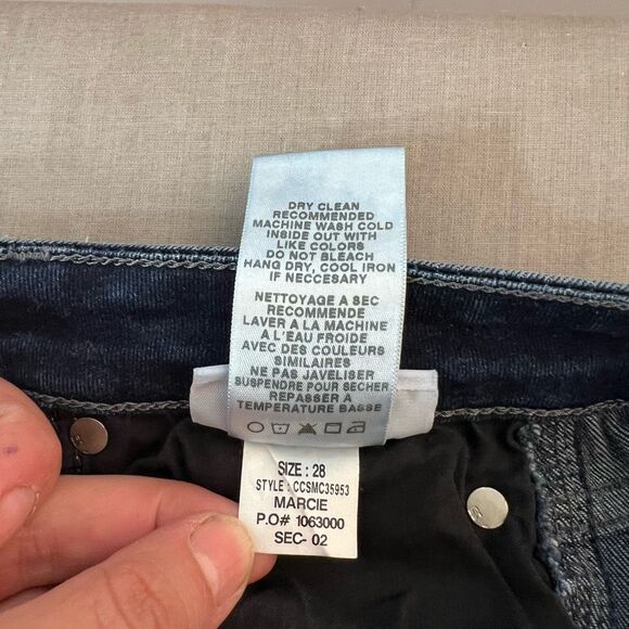 Joe's Jeans Dark Blue Raw Hem Marcie Flawless The Phoenix Ankle Jeans Size 28 - Picture 11 of 12